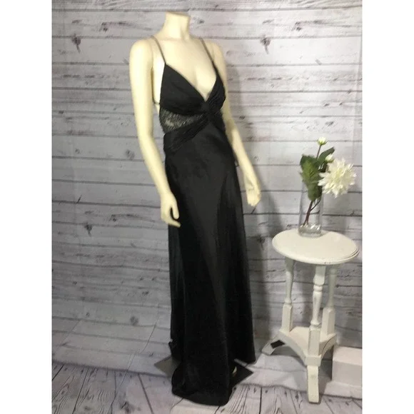 NIGHTWAY black prom dress with low crisscross back - Picture 6 of 12